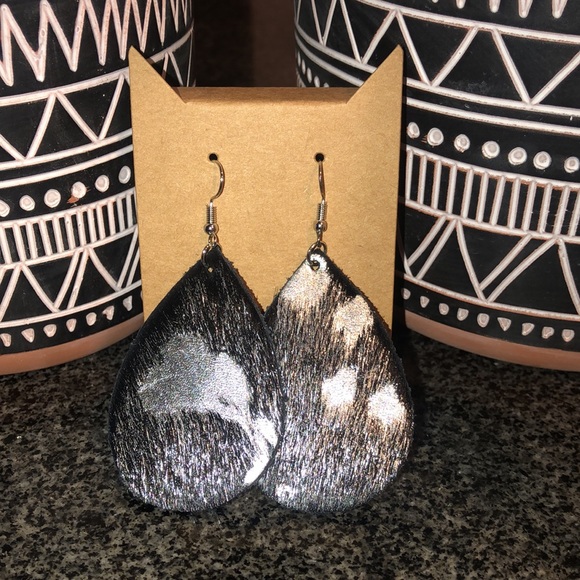 Handmade Leather Teardrop Earrings $16 each pair - Picture 2 of 8